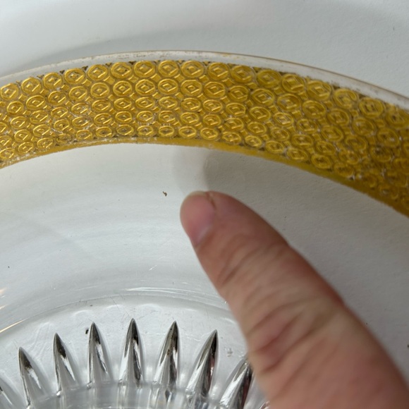Vintage Clear Glass Display Plate With Gold Rim - Picture 8 of 10